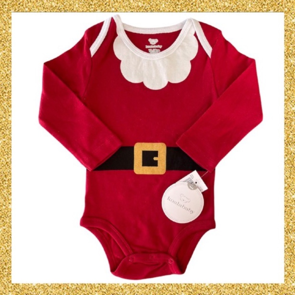 Christmas Outfit Baby Santa Onesie Colorful Holiday Red White Black Infnt 12-18M
